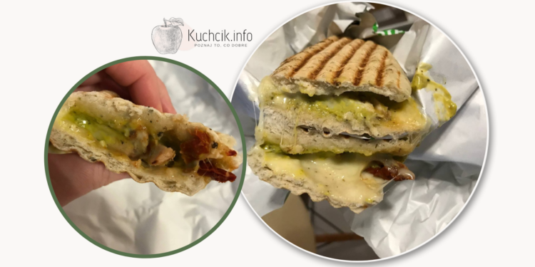 Panini na ciepło z kurczakiem, suszonymi pomidorami i sosem bazyliowym z Żabka